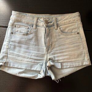 High-Waisted Light Wash Denim Shorts